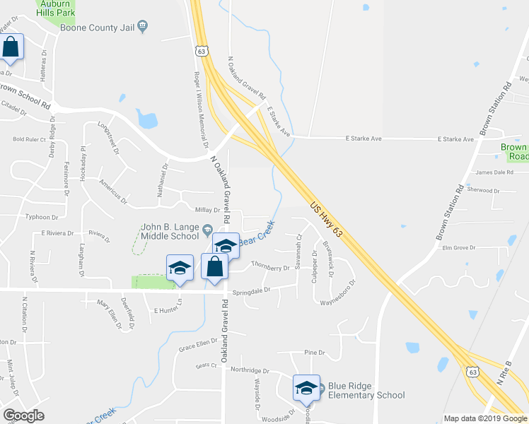 map of restaurants, bars, coffee shops, grocery stores, and more near 4512 North Oakland Gravel Road in Columbia