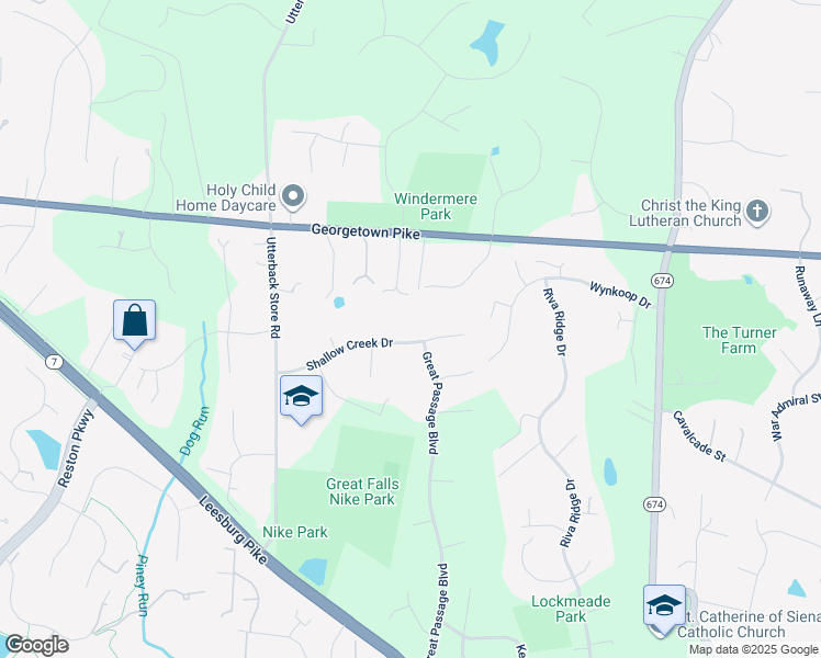 map of restaurants, bars, coffee shops, grocery stores, and more near 10910 Shallow Creek Drive in Great Falls