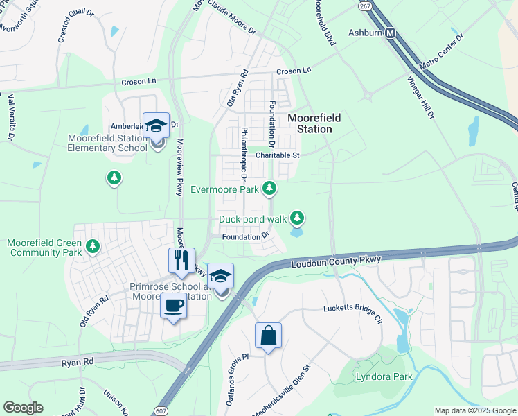 map of restaurants, bars, coffee shops, grocery stores, and more near in Ashburn