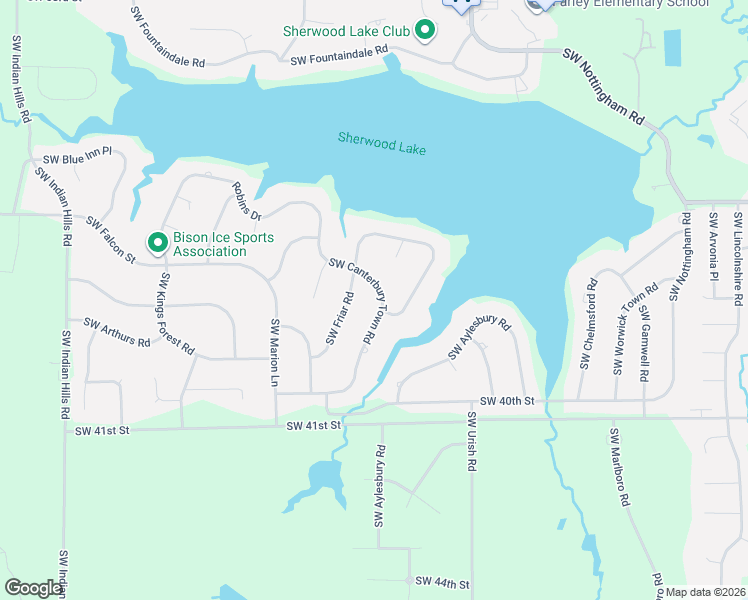 map of restaurants, bars, coffee shops, grocery stores, and more near 3820 Southwest Friar Road in Topeka