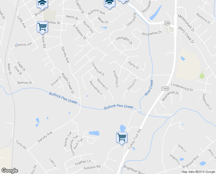 map of restaurants, bars, coffee shops, grocery stores, and more near 1600 Raintree Court in Elsmere