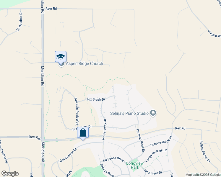 map of restaurants, bars, coffee shops, grocery stores, and more near 11472 Lobo Peak Drive in Peyton