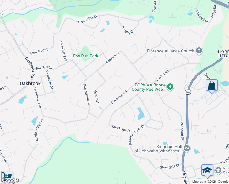 map of restaurants, bars, coffee shops, grocery stores, and more near 1229 Darvyville Drive in Florence