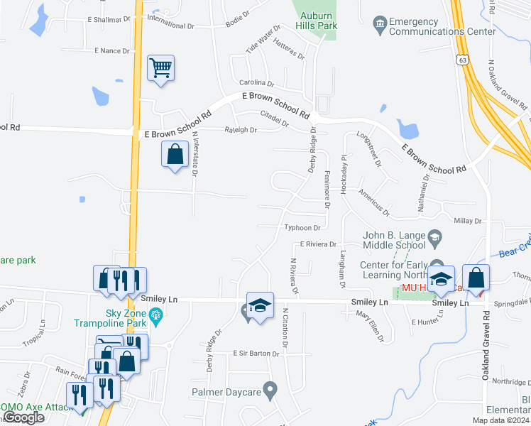 map of restaurants, bars, coffee shops, grocery stores, and more near 1512-1514 Native Dancer Drive in Columbia