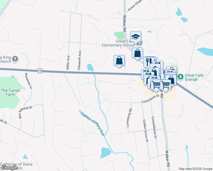 map of restaurants, bars, coffee shops, grocery stores, and more near 10115 Nedra Drive in Great Falls