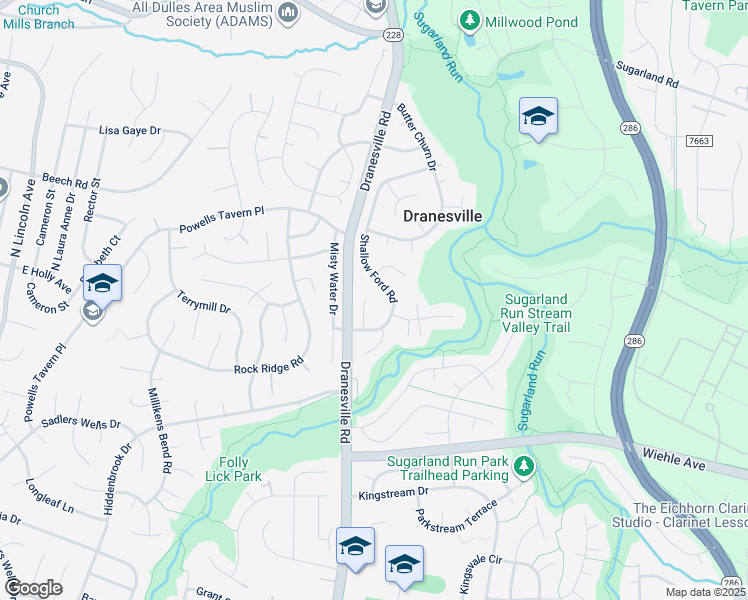 map of restaurants, bars, coffee shops, grocery stores, and more near 1403 Skyhaven Court in Herndon