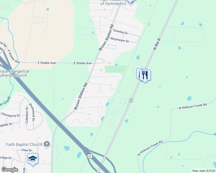 map of restaurants, bars, coffee shops, grocery stores, and more near 3501 Sherwood Drive in Columbia