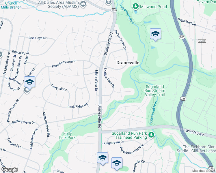 map of restaurants, bars, coffee shops, grocery stores, and more near 1403 Skyhaven Court in Herndon