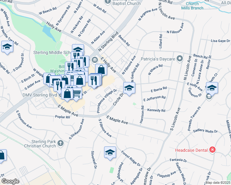 map of restaurants, bars, coffee shops, grocery stores, and more near 300 Sedgemoor Square in Sterling