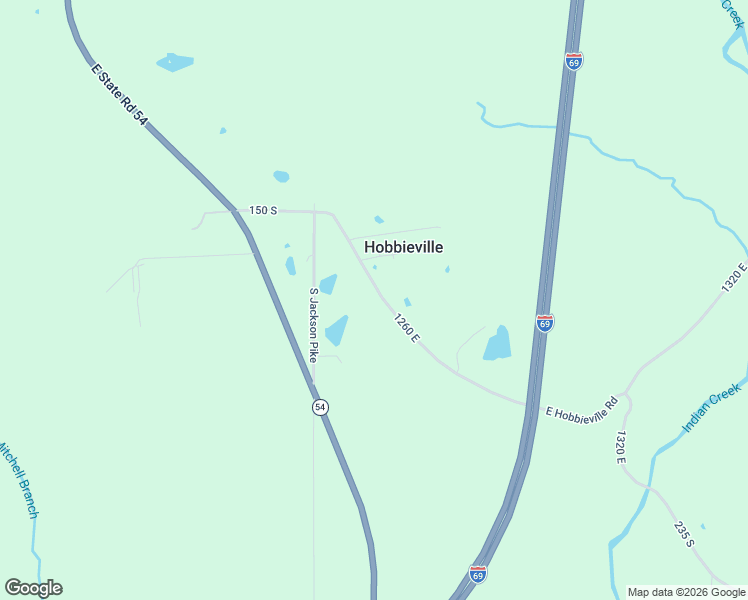 map of restaurants, bars, coffee shops, grocery stores, and more near 12658 East Hobbieville Road in Springville