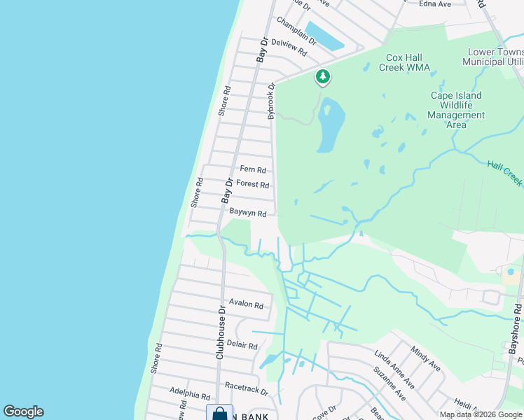 map of restaurants, bars, coffee shops, grocery stores, and more near 414 Baywyn Road in Villas