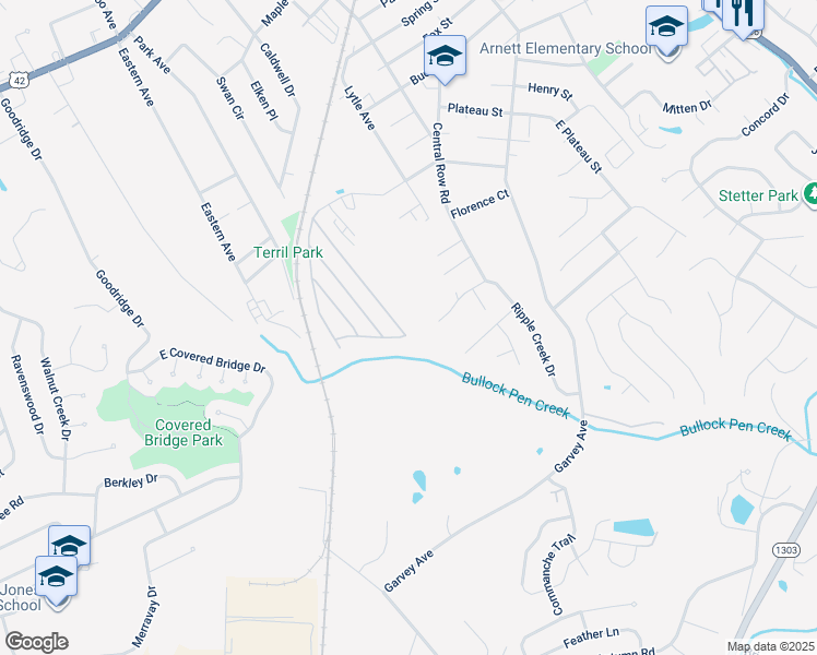 map of restaurants, bars, coffee shops, grocery stores, and more near 42 Eagle Drive in Elsmere