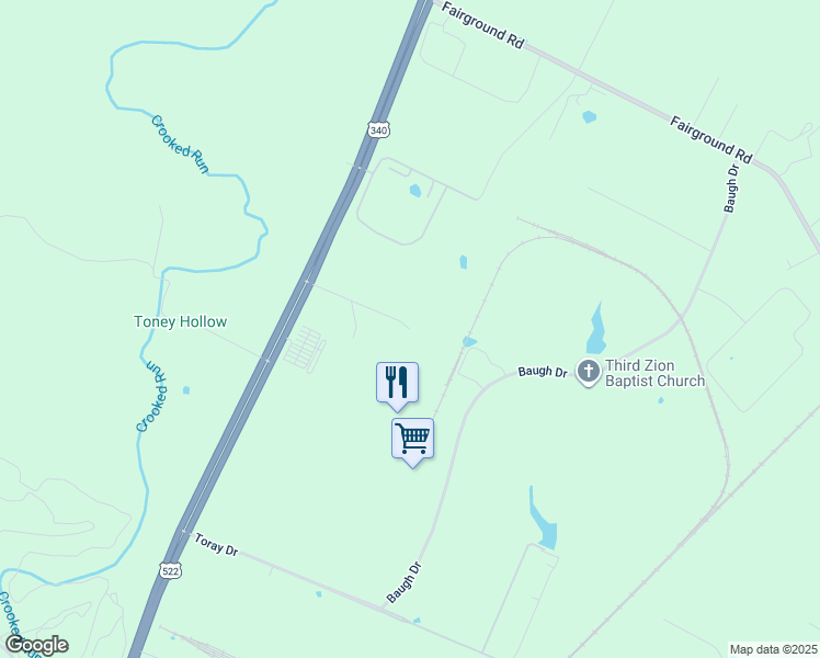 map of restaurants, bars, coffee shops, grocery stores, and more near Success Road in Warren County