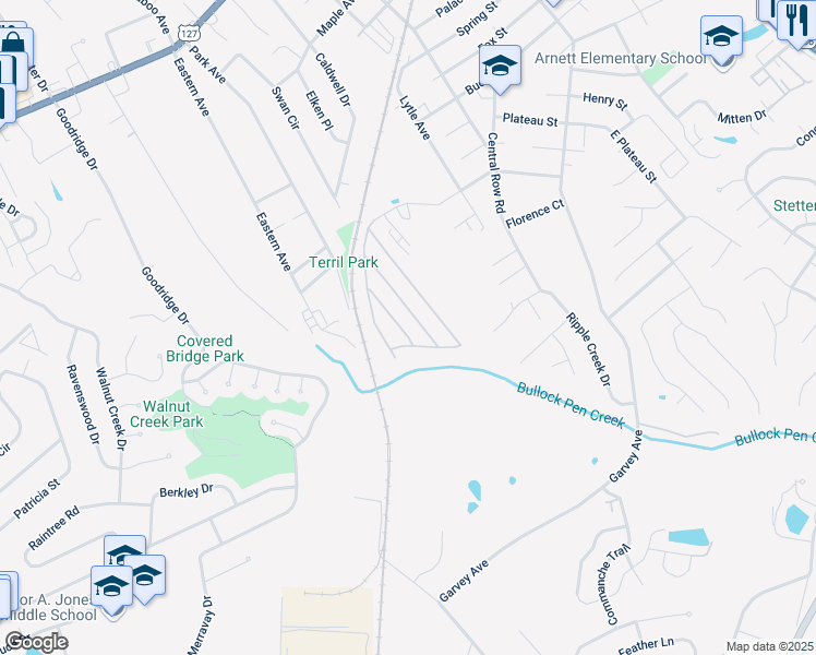 map of restaurants, bars, coffee shops, grocery stores, and more near 128 Dove Street in Elsmere