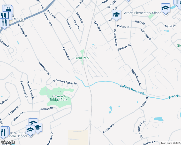 map of restaurants, bars, coffee shops, grocery stores, and more near 54 Eagle Drive in Elsmere