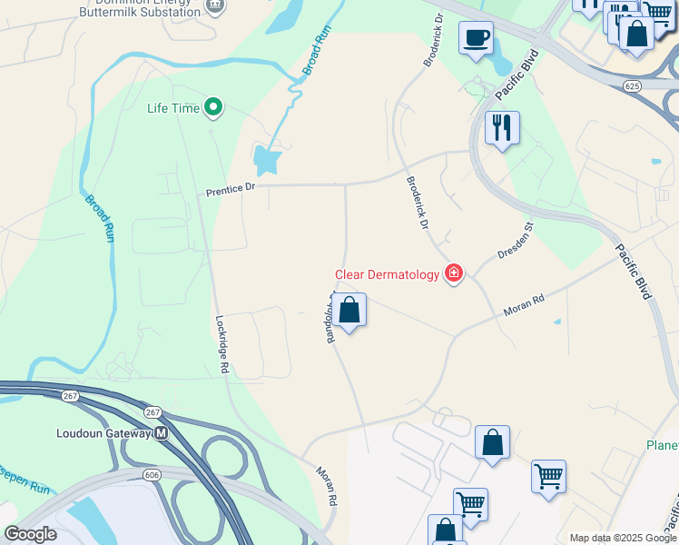 map of restaurants, bars, coffee shops, grocery stores, and more near in Dulles