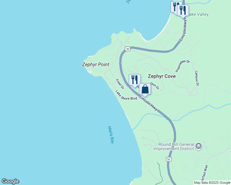 map of restaurants, bars, coffee shops, grocery stores, and more near 625 Lake Shore Boulevard in Glenbrook