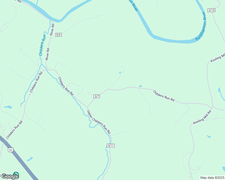 map of restaurants, bars, coffee shops, grocery stores, and more near 1317 Childers Run Road in Buckhannon