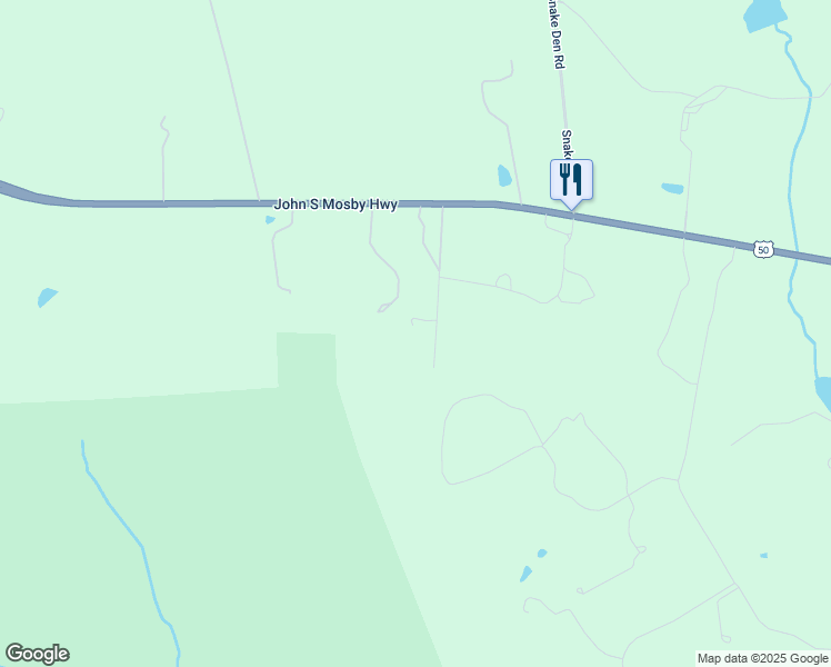 map of restaurants, bars, coffee shops, grocery stores, and more near 9050 Hogan Lane in Upperville