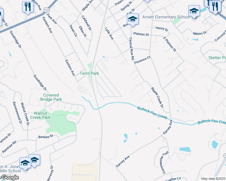 map of restaurants, bars, coffee shops, grocery stores, and more near 128 Dove Street in Elsmere
