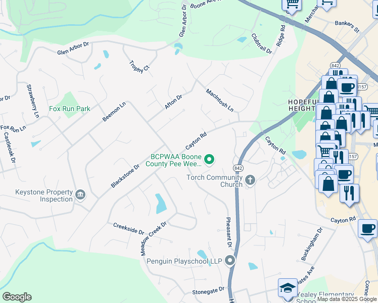 map of restaurants, bars, coffee shops, grocery stores, and more near 1149 Cayton Road in Florence