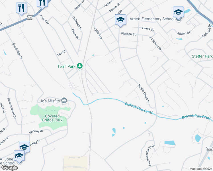 map of restaurants, bars, coffee shops, grocery stores, and more near 155 Hawk Drive in Elsmere