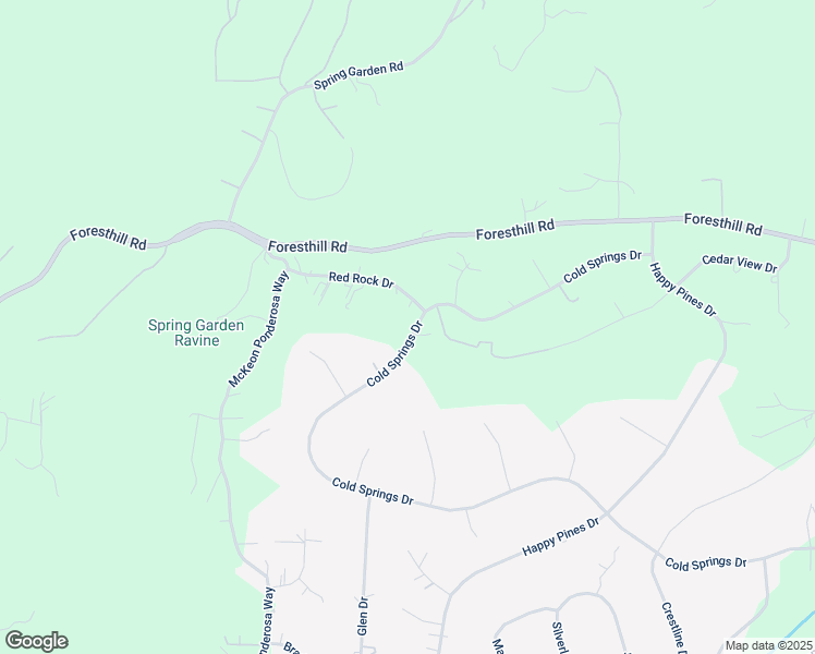 map of restaurants, bars, coffee shops, grocery stores, and more near 5184 Red Rock Drive in Foresthill