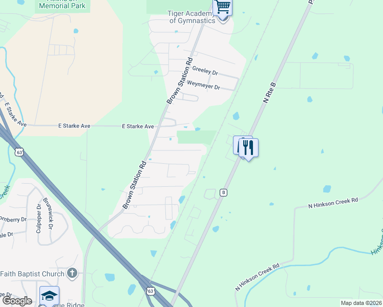 map of restaurants, bars, coffee shops, grocery stores, and more near 3509 James Dale Road in Columbia