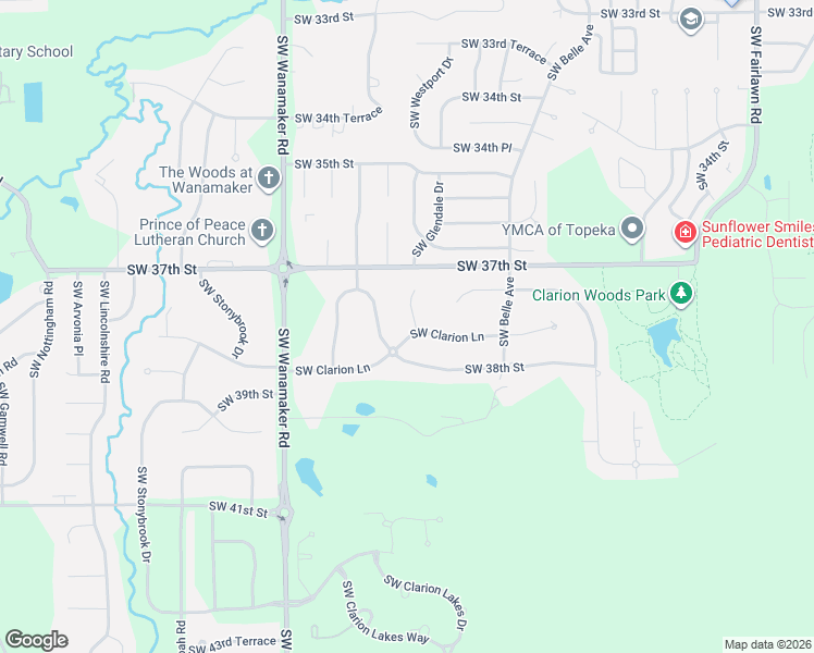 map of restaurants, bars, coffee shops, grocery stores, and more near 3700-3798 Southwest Ashworth Court in Topeka