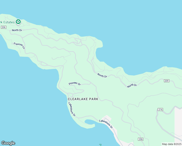 map of restaurants, bars, coffee shops, grocery stores, and more near 11285 North Drive in Clearlake