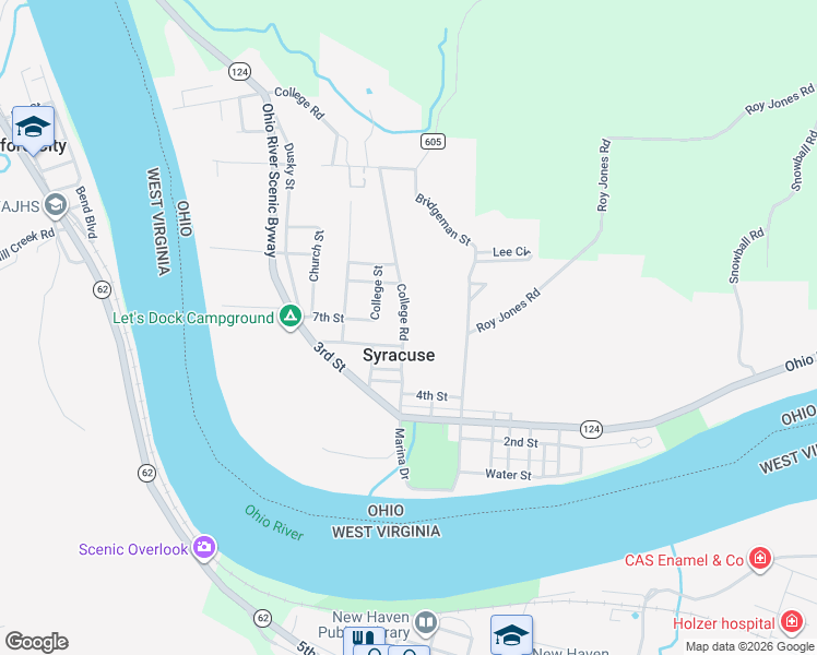 map of restaurants, bars, coffee shops, grocery stores, and more near 1188 College Road in Syracuse