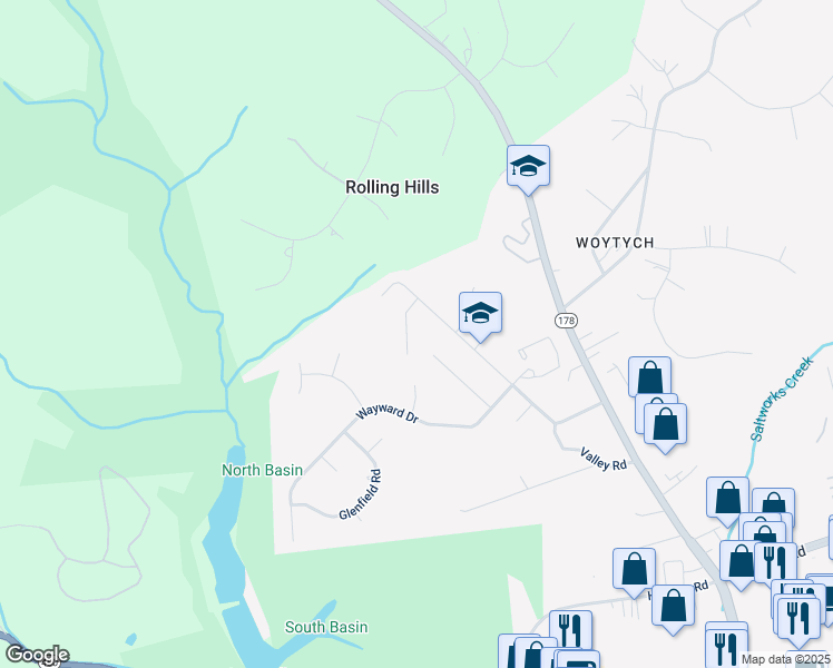 map of restaurants, bars, coffee shops, grocery stores, and more near 625 Rolling Dale Road in Annapolis