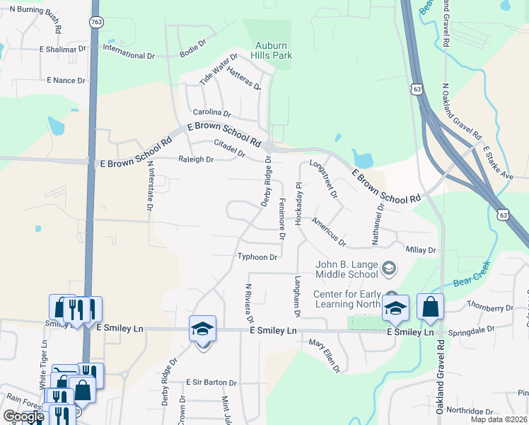 map of restaurants, bars, coffee shops, grocery stores, and more near 4606 Derby Ridge Drive in Columbia