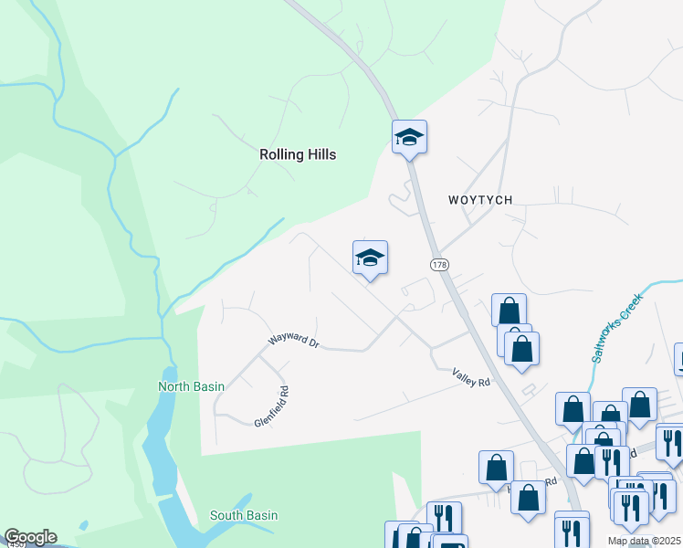 map of restaurants, bars, coffee shops, grocery stores, and more near 1976 Valley Rd in Annapolis