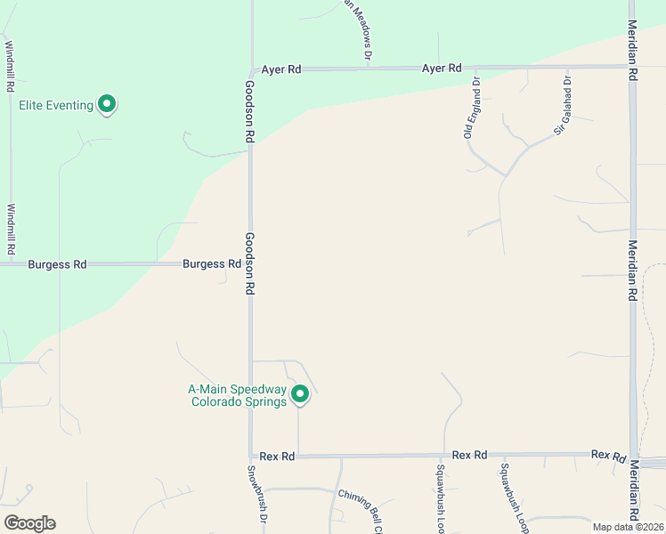 map of restaurants, bars, coffee shops, grocery stores, and more near 11555 Goodson Road in Colorado Springs