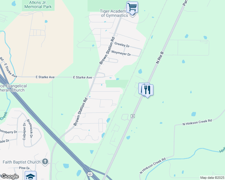 map of restaurants, bars, coffee shops, grocery stores, and more near 3509 James Dale Road in Columbia