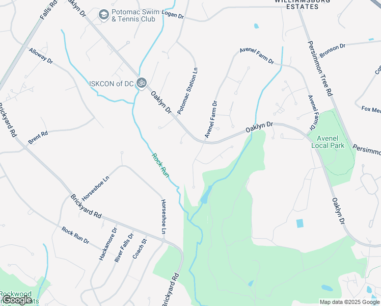 map of restaurants, bars, coffee shops, grocery stores, and more near 10011 Avenel Farm Drive in Potomac