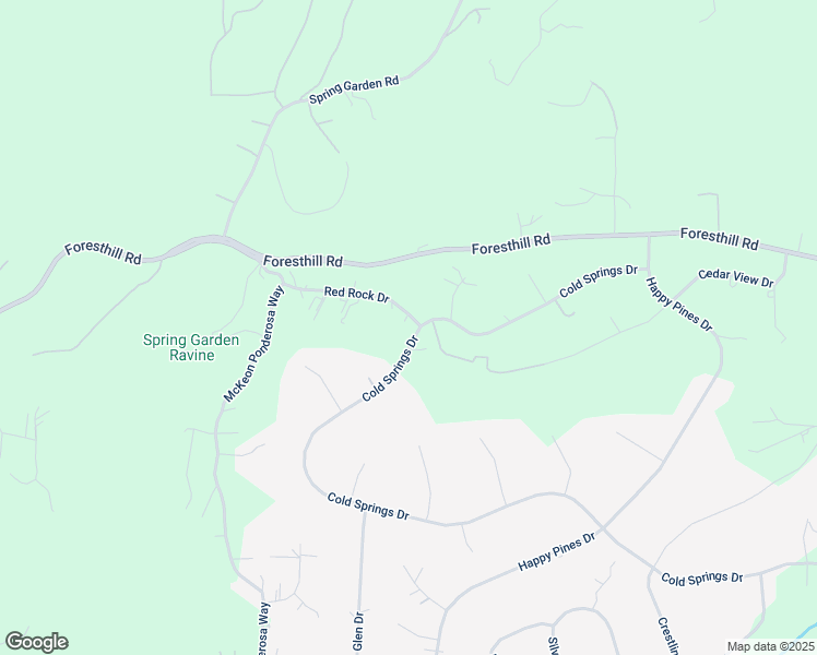 map of restaurants, bars, coffee shops, grocery stores, and more near 5184 Red Rock Drive in Foresthill