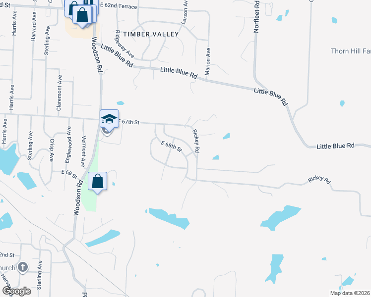 map of restaurants, bars, coffee shops, grocery stores, and more near 12212 68th Street in Kansas City