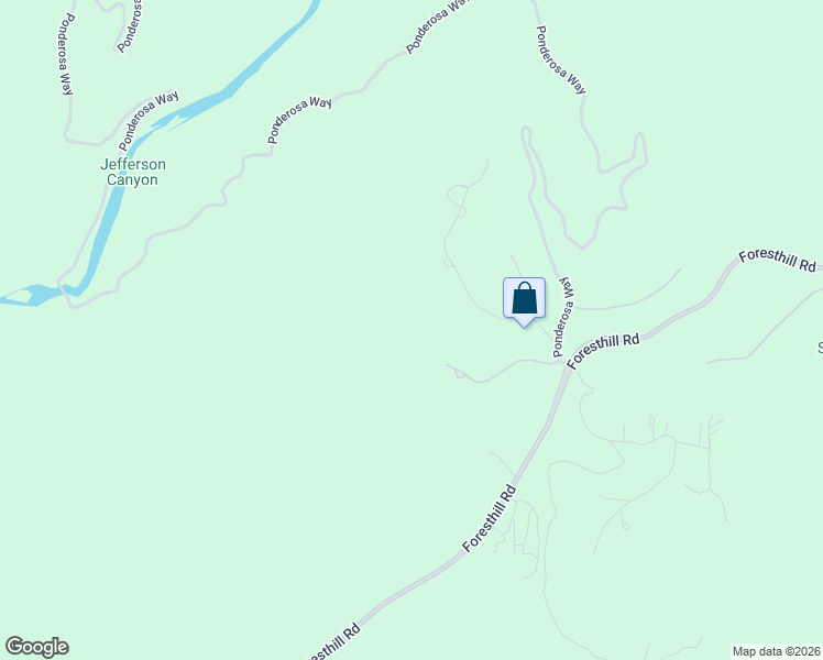 map of restaurants, bars, coffee shops, grocery stores, and more near 5588 Pine Ridge Road in Foresthill