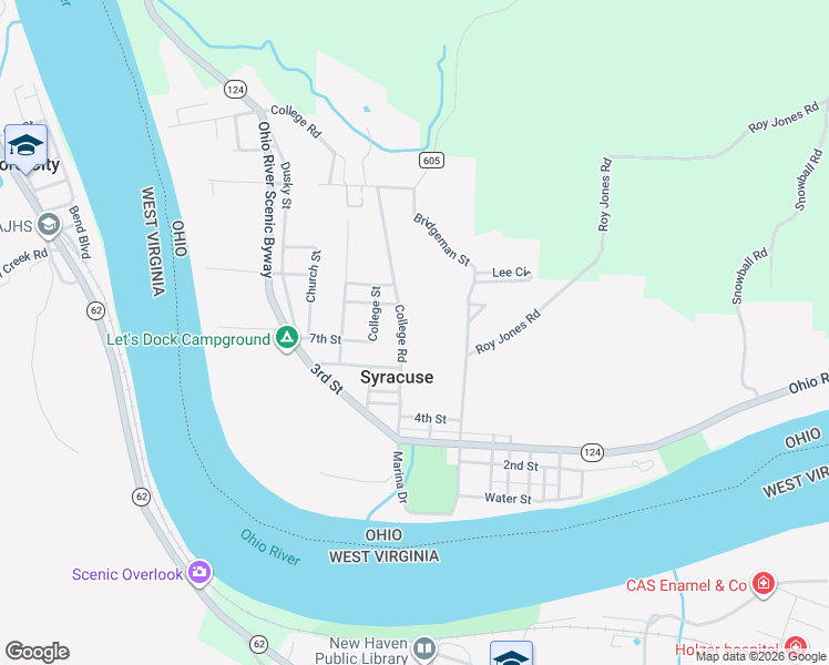 map of restaurants, bars, coffee shops, grocery stores, and more near 1188 College Road in Syracuse