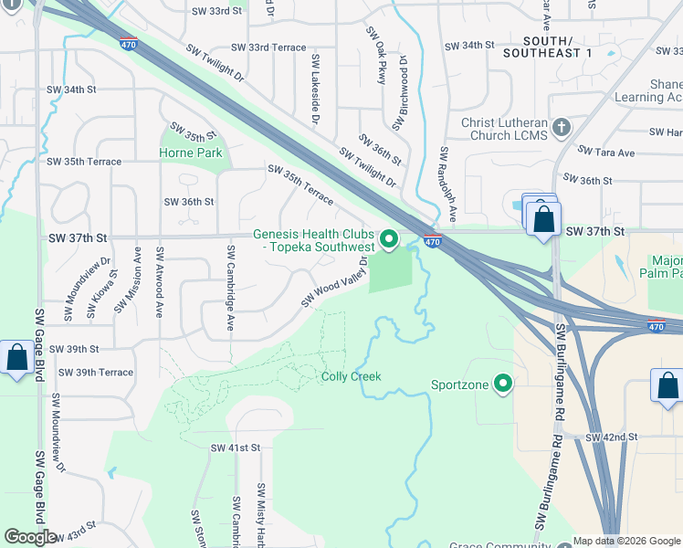 map of restaurants, bars, coffee shops, grocery stores, and more near 3749-3751 Southwest Wood Valley Drive in Topeka