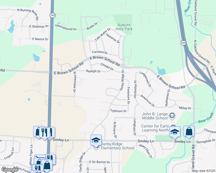 map of restaurants, bars, coffee shops, grocery stores, and more near 1609-1611 High Quest Drive in Columbia