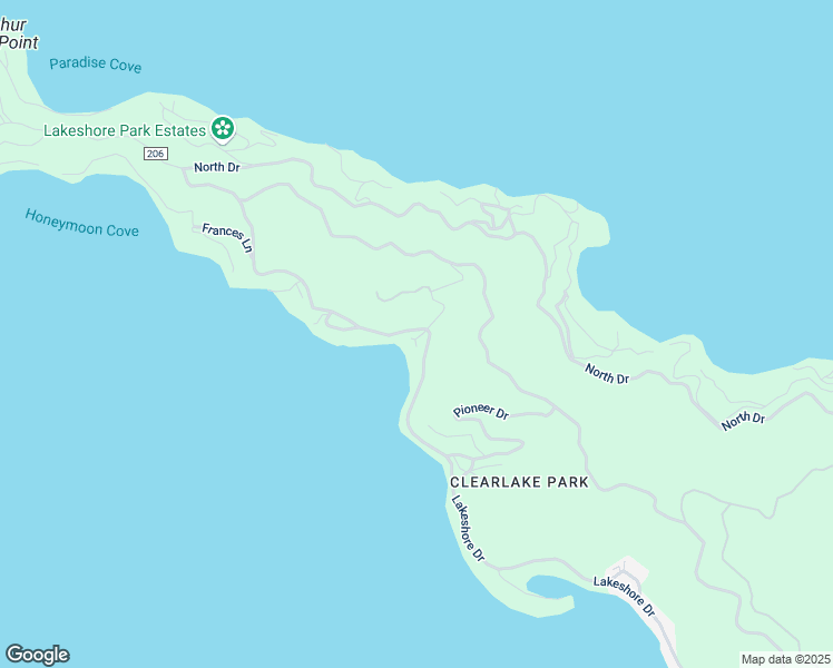 map of restaurants, bars, coffee shops, grocery stores, and more near 10821 Lakeshore Drive in Clearlake