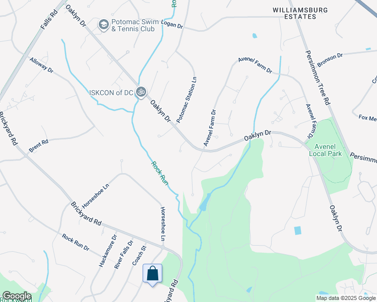 map of restaurants, bars, coffee shops, grocery stores, and more near 10001 Avenel Farm Drive in Potomac