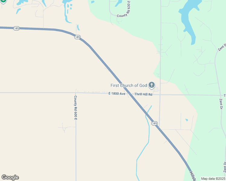 map of restaurants, bars, coffee shops, grocery stores, and more near 493-1 RR 3 in Vandalia