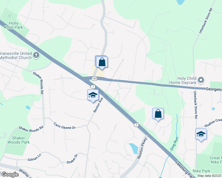map of restaurants, bars, coffee shops, grocery stores, and more near 11448 Aidan Run Court in Great Falls