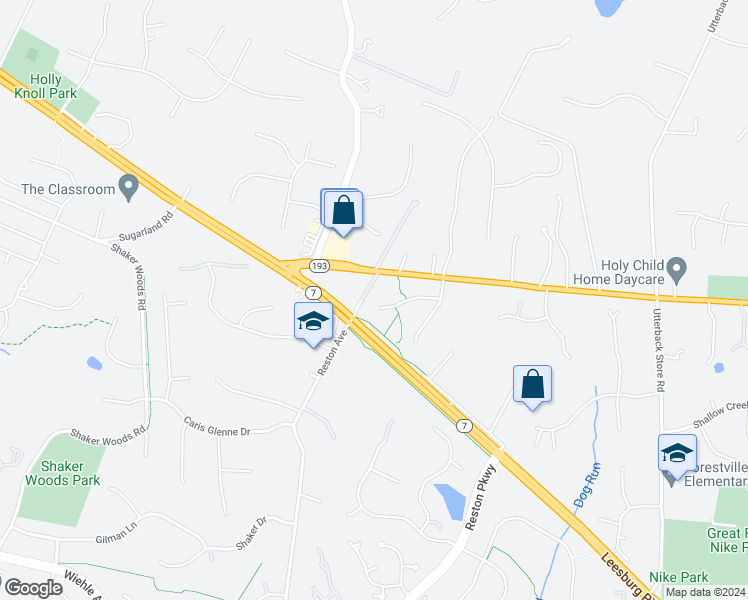 map of restaurants, bars, coffee shops, grocery stores, and more near 11448 Aidan Run Court in Great Falls