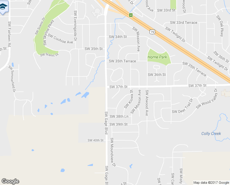 map of restaurants, bars, coffee shops, grocery stores, and more near 3715 Southwest Moundview Court in Topeka