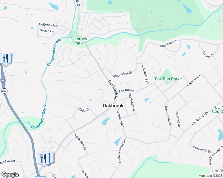 map of restaurants, bars, coffee shops, grocery stores, and more near in Oakbrook